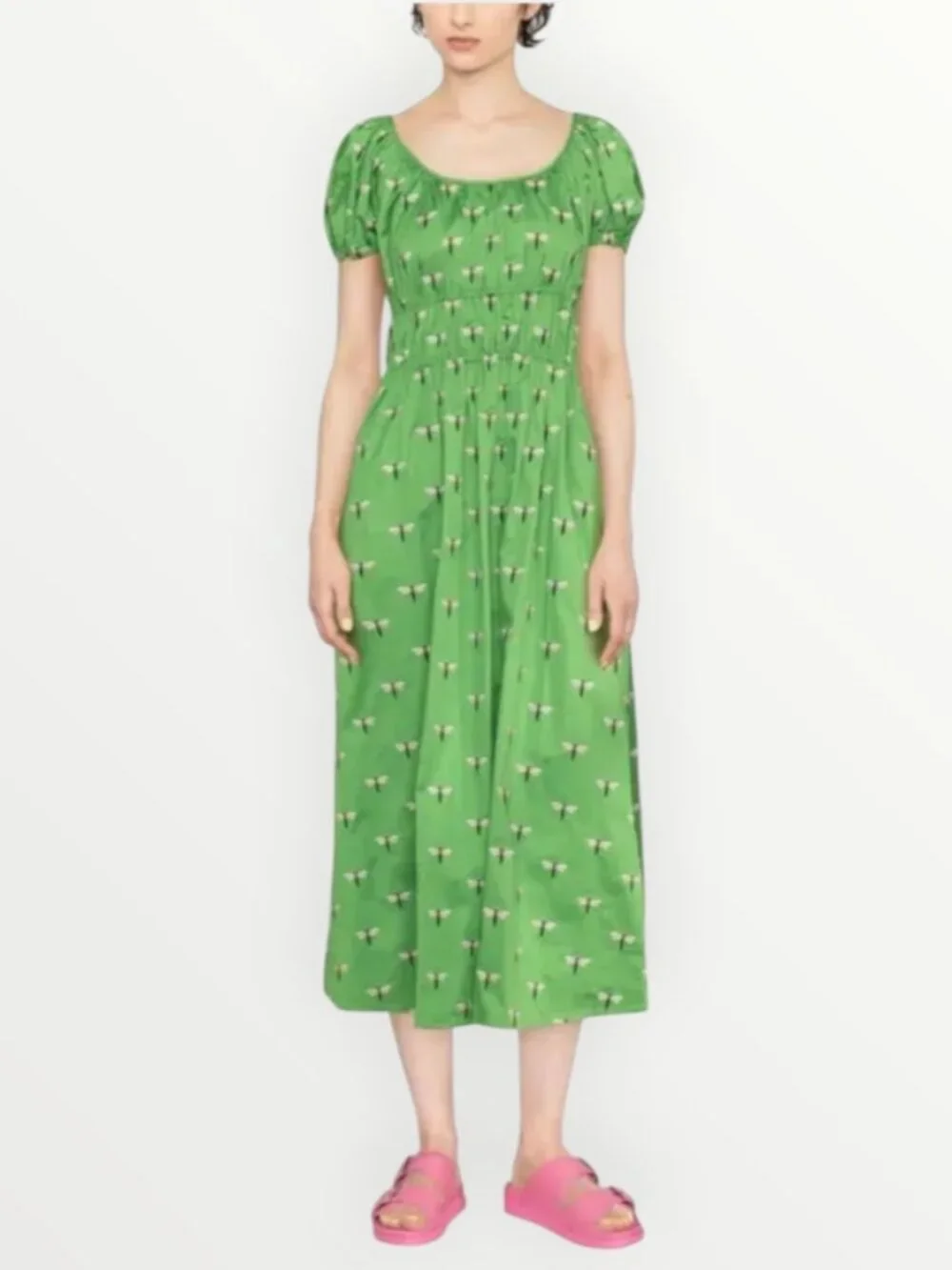 Kate Spade Dragonfly Riviera Midi Dress in Green